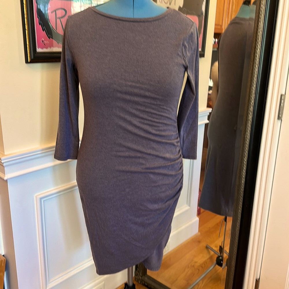 Asymmetrical ruched jersey dress